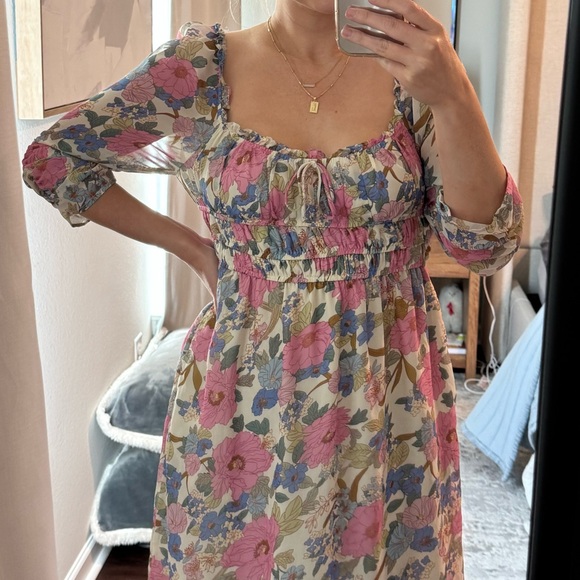 Pastel Floral Midi Dress - Picture 9 of 10